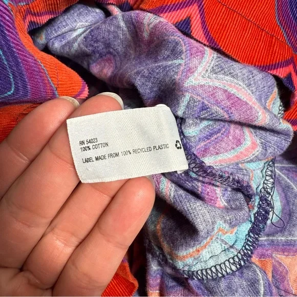 Girls Baby GAP Sz 2T l/s Drop Waist Dress Corduroy‎ Scallop Pattern Purple Pink - Picture 6 of 6